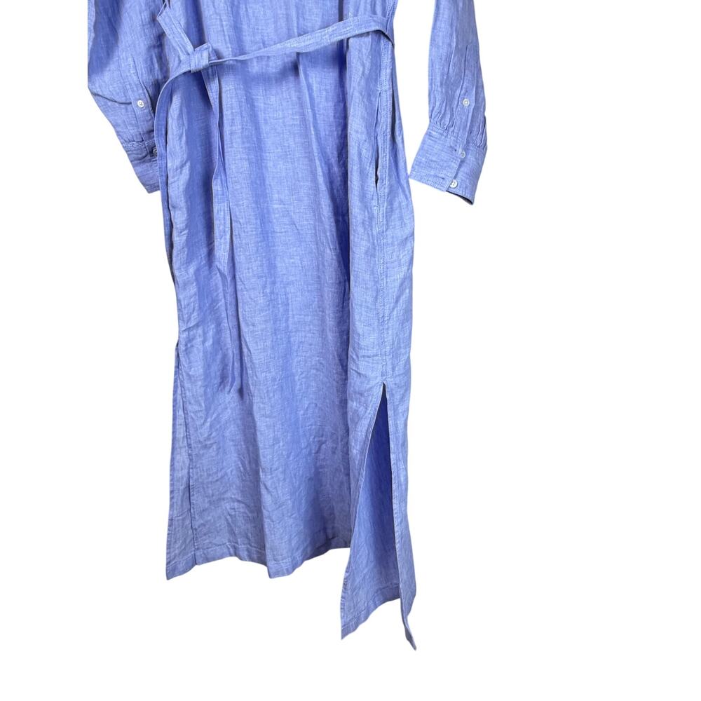 J Crew Linen Cabana Midi Dress Blue Coastal Chic S NWT - Picture 6 of 13